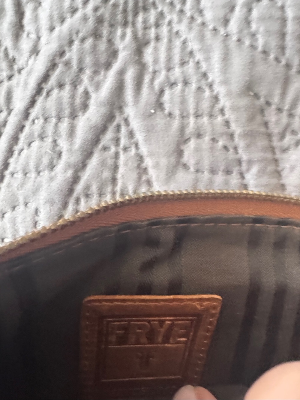 Frye cognac leather wristlet clutch with strap - Picture 2 of 6